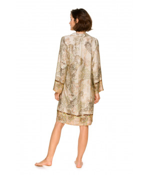 Loose-fitting, nightshirt-style nightdress in printed viscose with an Indian paisley print - Coemi-lingerie