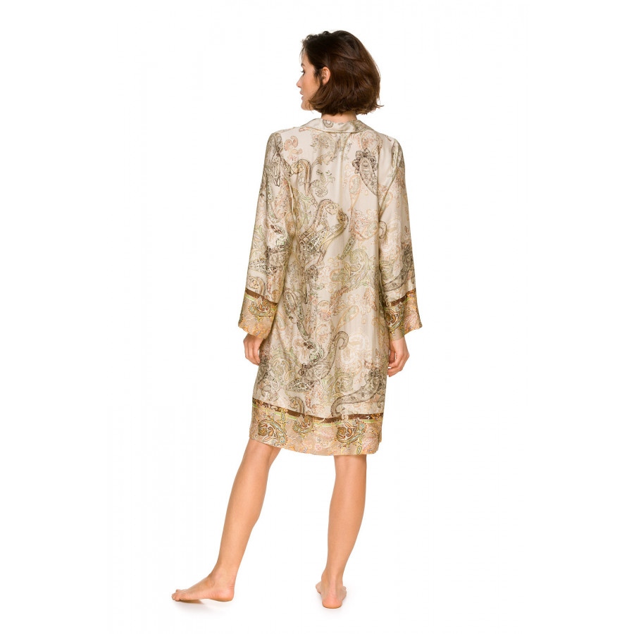 Weites Nachthemd im Hemdstil aus Viskose mit Kaschmir-Print - Coemi-lingerie