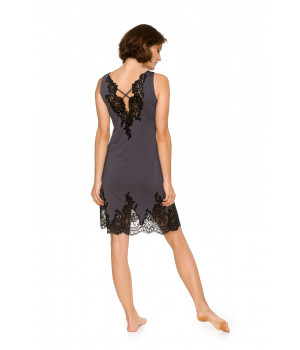 Gorgeous, sleeveless nightdress with black lace trim - Coemi-lingerie