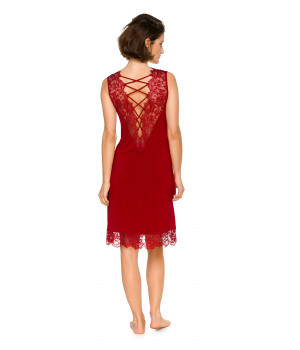 Glamorous sleeveless nightdress in a combination of lace, criss-cross straps and flowing fabric - Coemi-lingerie