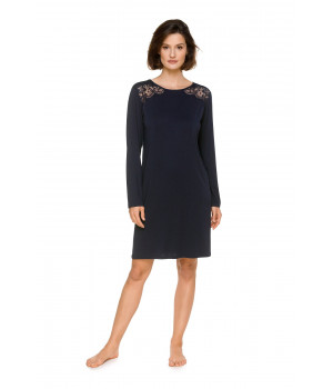 Micromodal and lace tunic-style nightdress with criss-cross straps at the back - Coemi-lingerie