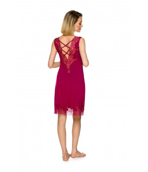 Perfectly fitting sleeveless nightdress in micromodal and lace with criss-cross straps at the back - Coemi-lingerie