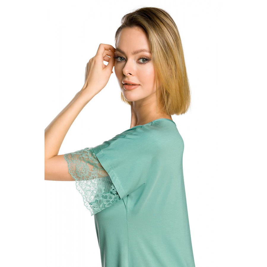 Micromodal pyjamas with a short-sleeve T-shirt top and long, flowing bottoms - Coemi-lingerie