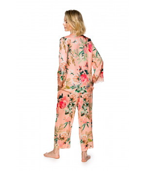 Loose-fitting, comfortable 2-piece pyjamas in a floral print with lace at the cuffs - Coemi-lingerie