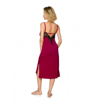 Elegant nightdress, cut below the knee with thin straps and lace - Coemi-lingerie