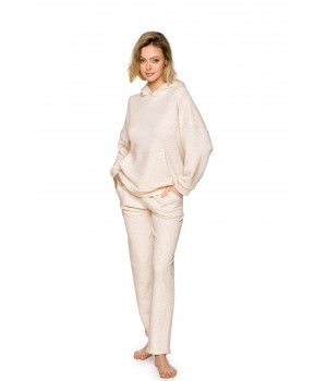Loose-fitting and comfortable, long-sleeve hoodie made of cotton, linen and viscose - Coemi-lingerie