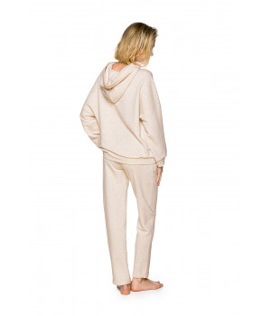 Loose-fitting and comfortable, long-sleeve hoodie made of cotton, linen and viscose - Coemi-lingerie