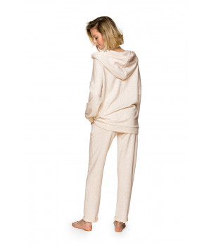 Hoodie à capuche zippé en coton, lin et viscose - Coemi-lingerie