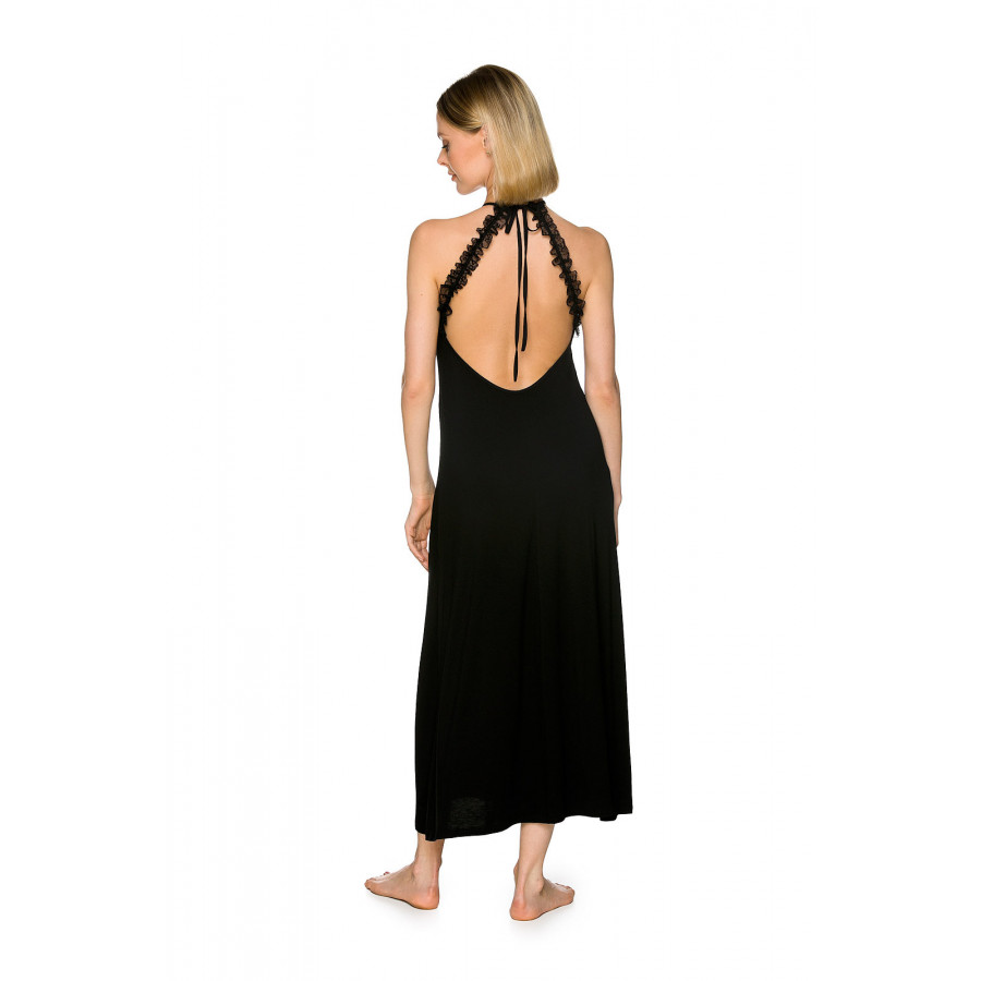 Gorgeous maxi nightdress with a halter-neck and lace straps at the back - Coemi-lingerie
