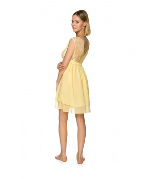 Yellow baby doll negligee with wide straps and a skirt lined with tulle - Coemi-lingerie