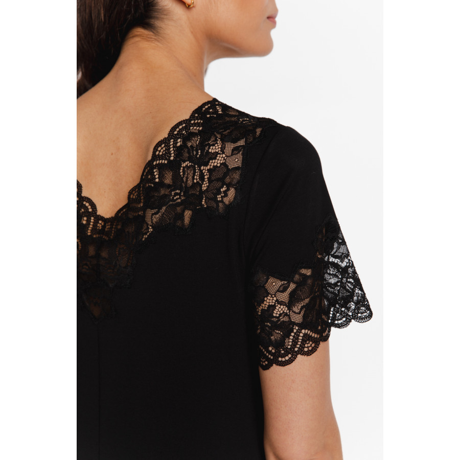 Kurzärmeliges Nachthemd im Tunika-Stil aus Micromodal mit Rundhalsausschnitt und V-Ausschnitt am Rücken