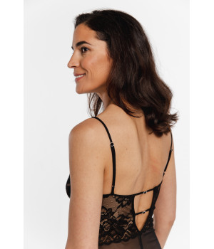 Ultra sexy negligee in see-through tulle and lace with matching G-string